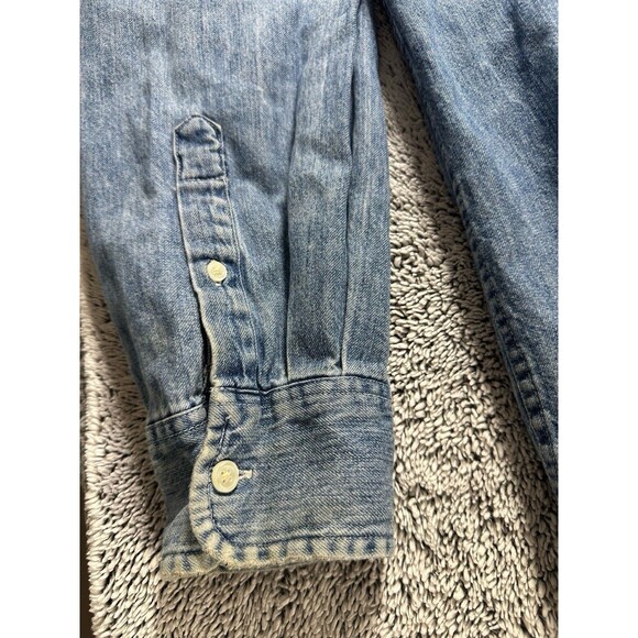 VTG Gap Denim Shirt Mens XL Button Down Distressed Jean Work Y2K 90s‎ - Picture 7 of 12
